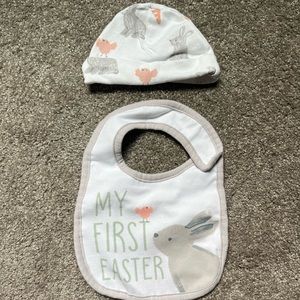 CARTERS Newborn Easter Hat and Bib